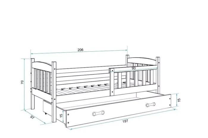 detska postel Kevin 90x200